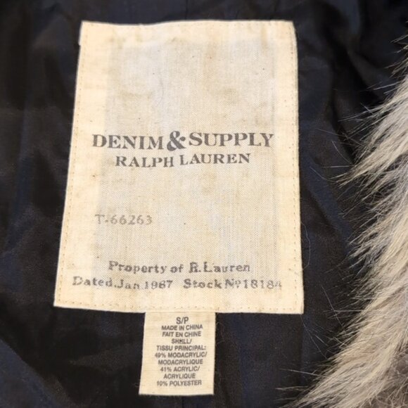 NEW Ralph Lauren Denim & Supply Faux Fur Sleeveless Vest Plush Winter Size Small - Picture 11 of 12